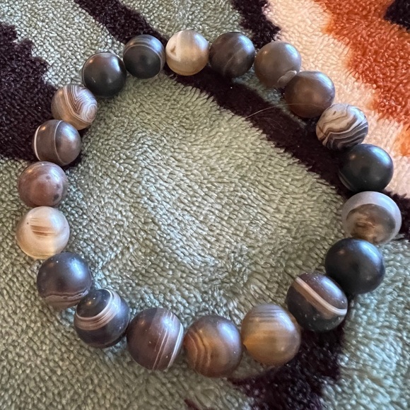 Jewelry - ❤️ Botswana Agate Stretch Bracelet 12mm Size 7 - GORGEOUS!